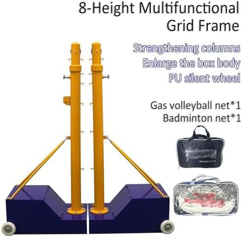Portable Sports Net Stand with 8 Height Adjustments for Badminton,Tennis,and Volleyball,Heavy Duty Backyard Game Set W/Silent Tire (Style2) in Saudi Arabia