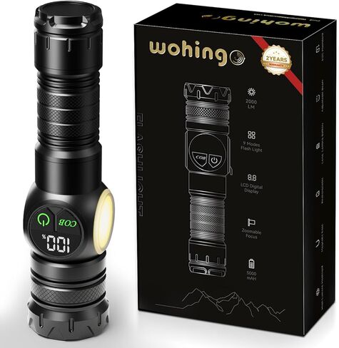 مصباح يدوي قابل لإعادة الشحن مرتفعات مصباح يدوي مصباح LED قابل للتكبير مع كوب جانبي ، ومصابيح كهربائية قوية باليد ، و linternas مقاومة للماء للتخييم في حالة الطوارئ المنزلية. in Kuwait