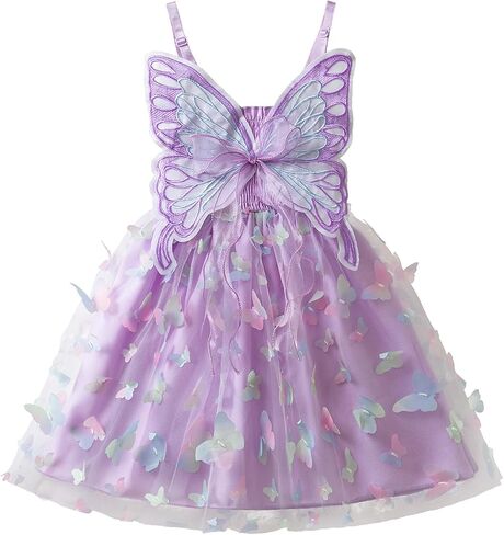 Nileafes Toddler Girl Fairy Butterfly Tulle Dress Sequins Birthday Princess Casual Holiday Dresses in Saudi Arabia