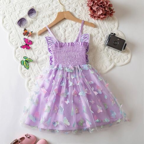 Nileafes Toddler Girl Fairy Butterfly Tulle Dress Sequins Birthday Princess Casual Holiday Dresses in Saudi Arabia