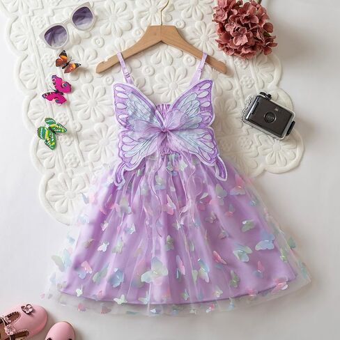 Nileafes Toddler Girl Fairy Butterfly Tulle Dress Sequins Birthday Princess Casual Holiday Dresses in Saudi Arabia