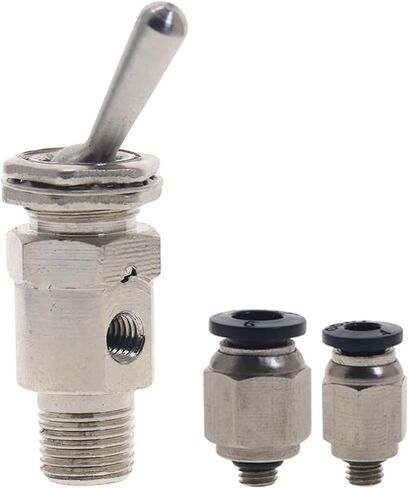 TAC-3V الهواء الهوائي الصمام الميكانيكي صمام العادم 2 الموضع 2 الطريق تشغيل/OFF M5 التبديل صمامات التبديل مع fiitting (مع تركيب 6 مم) in Kuwait