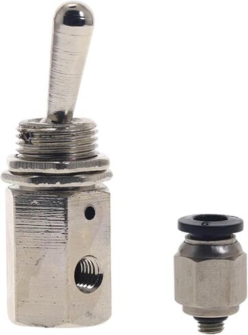 Air Pneumatic Mechanical Valve TV-3S Exhaust Valve 2 Position 2 Way ON/Off M5 Thread Toggles Switch with Fiittings(with 6mm Fitting) in Saudi Arabia