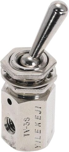 Air Pneumatic Mechanical Valve TV-3S Exhaust Valve 2 Position 2 Way ON/Off M5 Thread Toggles Switch with Fiittings(with 6mm Fitting) in Saudi Arabia