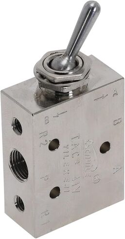 Silver Tone Air Pneumatic 2 Position 5 Way Toggle Switch Valve TAC2-41V in Saudi Arabia
