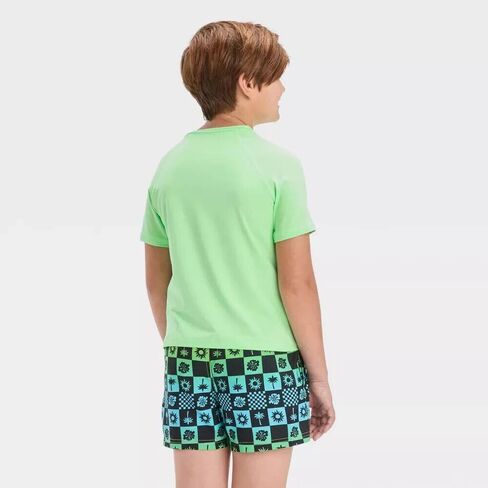 Boys Surfboard Rash Guard Top Art Class Green S in Saudi Arabia