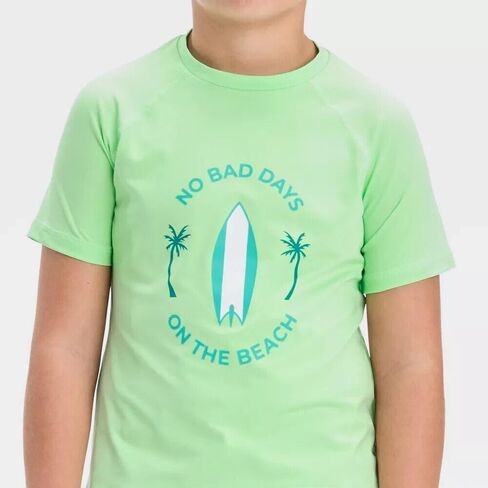 Boys Surfboard Rash Guard Top Art Class Green S in Saudi Arabia