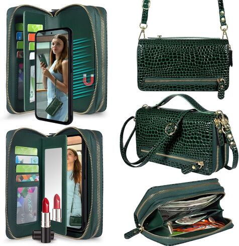 Harryshell متوافق مع Samsung Galaxy A36 / A56 Case Wallet Multi zipper قابلة للفصل قابلة للفصل مع حزام معصم حامل فتحات البطاقة (بني فاتح) in Saudi Arabia