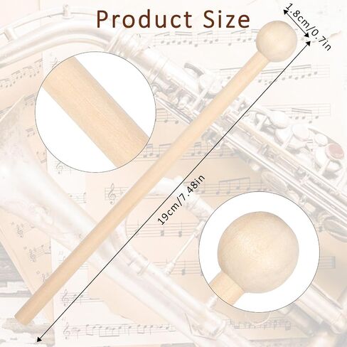 2Pcs Wood Xylophone Mallets, 7.5 Inch Percussion Sticks for Xylophone Glockenspiel Bell Chime Woodblock Drum in Saudi Arabia