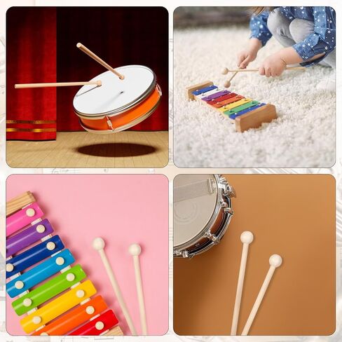 2Pcs Wood Xylophone Mallets, 7.5 Inch Percussion Sticks for Xylophone Glockenspiel Bell Chime Woodblock Drum in Saudi Arabia