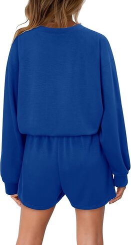 KISSMODA 2 Piece Sets for Women Sweatsuit Casual Tracksuits Long Sleeve Tops and Shorts 2025 Lounge Outfits in Saudi Arabia