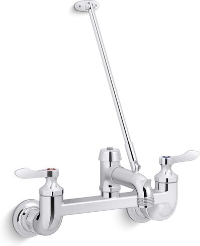 Kohler Triton Bowe® Wall Mount Service Sink Faucet مع كسر الفراغ ، وخطاف سطل ، وأقواس الحائط ومقابض الرافعة in Saudi Arabia