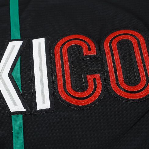 Men's Mexico Baseball Jersey with Mexican Flag Button Down Short Sleeve Jersey Stitched in Saudi Arabia