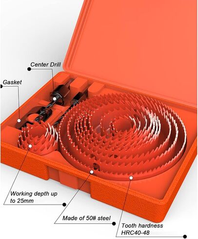 Drill Bits Bi-Metal Hole Saw Hole Opener Hole Saw Cutter Tool Suitable for Aluminum(13 Piece Set) in Saudi Arabia