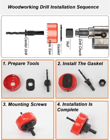 Drill Bits Bi-Metal Hole Saw Hole Opener Hole Saw Cutter Tool Suitable for Aluminum(13 Piece Set) in Saudi Arabia