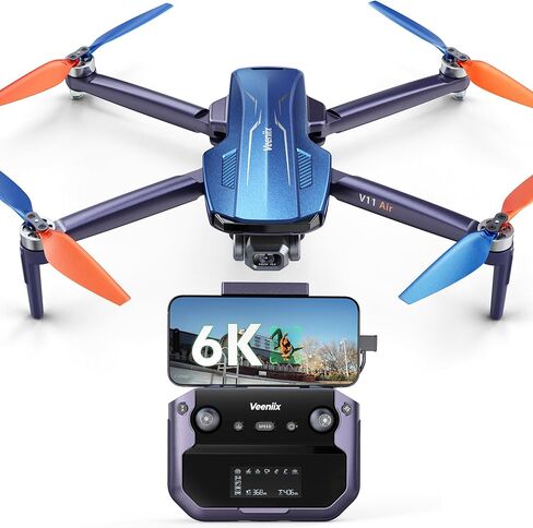 طائرة بدون طيار V11Air مع كاميرا 6K للبالغين ، طائرات بدون طيار من 3 محاور مع فيديو 4K/30 إطارًا في الثانية ، طائرة طائرة محترفة من طراز FPV 10000 قدم ، وقت طيران يبلغ طوله 70 دقيقة ، والتحكم الذكي في GPS ، in Kuwait