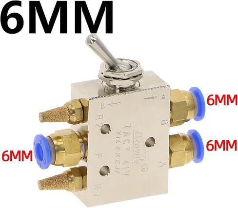 TAC2-41V Exhaust valve 2 Position 5Way 1/8" Self-locking Toggle Lever Mechanical Valve Pneumatic valve switch w Fittings Muffler(TAC2-41V) in Saudi Arabia