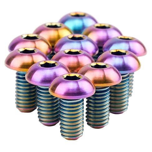12pcs GR5 التيتانيوم Ti Allen Hex M5x10 كوب برغي الرأس المسمار مناسب لدراجة دراجة المياه زجاجة القفص ومسامير دوار فرامل القرص (ملونة) in Kuwait