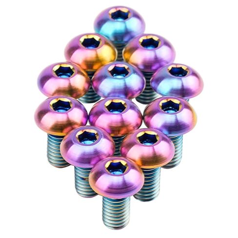 12pcs GR5 التيتانيوم Ti Allen Hex M5x10 كوب برغي الرأس المسمار مناسب لدراجة دراجة المياه زجاجة القفص ومسامير دوار فرامل القرص (ملونة) in Kuwait