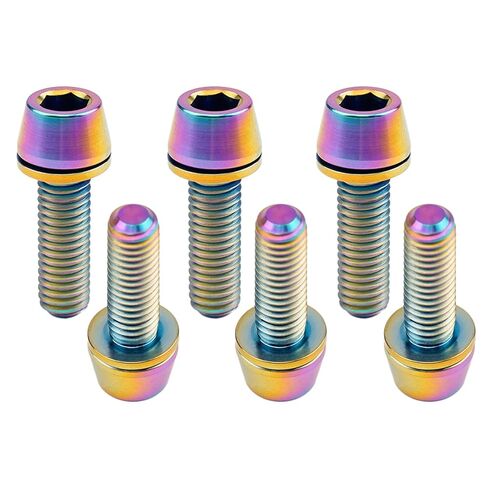 6pcs Gr5 Titanium ti allen Hex M5x16mm مدبب الترباس مع المسمار غسالة مناسب لأجزاء جذع الدراجات (ملونة) in Kuwait