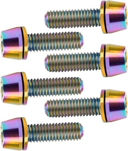 6pcs Gr5 Titanium ti allen Hex M5x16mm مدبب الترباس مع المسمار غسالة مناسب لأجزاء جذع الدراجات (ملونة) in Kuwait