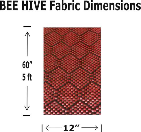 12 in Beehive Weave - Carbon Fiber Aramid Fabric - Red - 3K - 240g/meter - Advanced Carbon Fiber Cloth - 12' Wide Hemmed Fabric for Repair, DIY Projects (5 Ft) in Saudi Arabia
