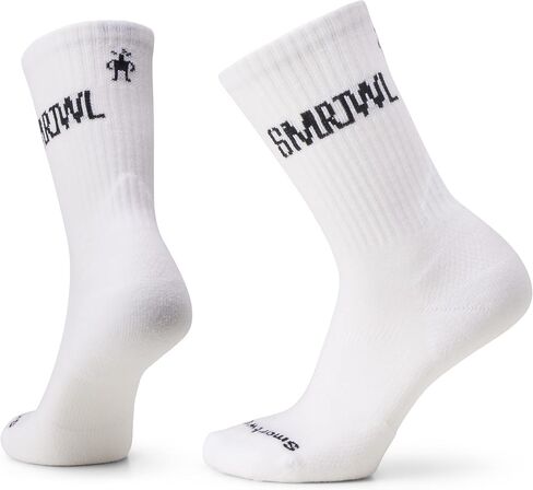 Smartwool Athletic SMRTWL Logo Crew White LG (US Men's Shoe 9-11.5, Women's Shoe 10-12.5) in Saudi Arabia