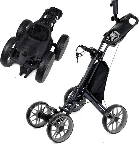 العربة Druids 4 Wheels Golf Pull Pull: لعبة Golf Push Cart في وضع مستقيم مع الفرامل ، وعربة أسطوانة غولف خفيفة ، وجولف سريع للضغط ذاتي مع كوب ، وحامل مظلة ، وبرودة ، ورمادي in Saudi Arabia