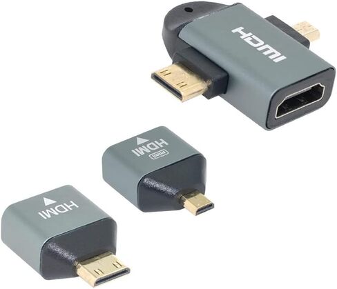 تشينيانغ micro hdmi أنثى إلى mini hdmi male & hdmi ذكر 1.4 محول متوافق 4K@60Hz 2pcs/set in Saudi Arabia