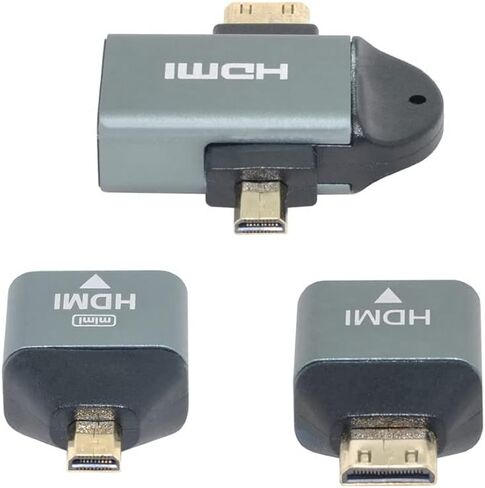 تشينيانغ micro hdmi أنثى إلى mini hdmi male & hdmi ذكر 1.4 محول متوافق 4K@60Hz 2pcs/set in Saudi Arabia