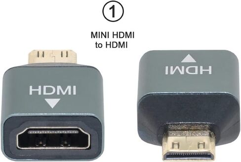 تشينيانغ micro hdmi أنثى إلى mini hdmi male & hdmi ذكر 1.4 محول متوافق 4K@60Hz 2pcs/set in Saudi Arabia