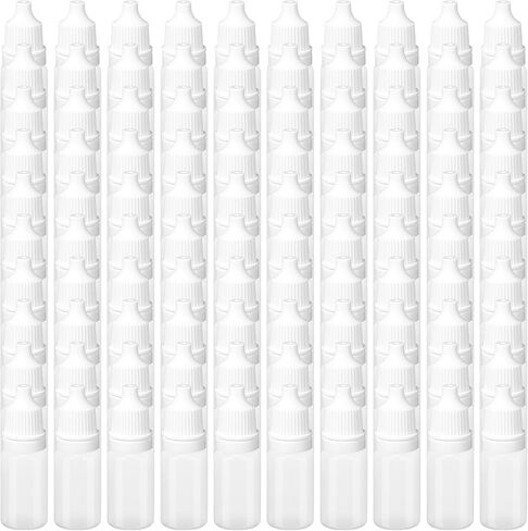 100 pcs blastic dropper bottles droper sperper eysper with caps و slut for oil eye eys storage (30 مل) in Kuwait