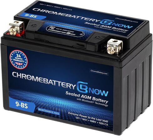 بطارية Chrome الآن Bluetooth YTX12-BS خالية من الصيانة 12V 10AH استبدال بطارية ATV ، والدراجات النارية ، والزحافات النفاثة ، والدراجات البخارية ، و UTV ، والمزيد-الجوز والبراغي (T3) in Kuwait