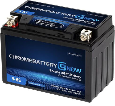 بطارية Chrome الآن Bluetooth YTX12-BS خالية من الصيانة 12V 10AH استبدال بطارية ATV ، والدراجات النارية ، والزحافات النفاثة ، والدراجات البخارية ، و UTV ، والمزيد-الجوز والبراغي (T3) in Kuwait