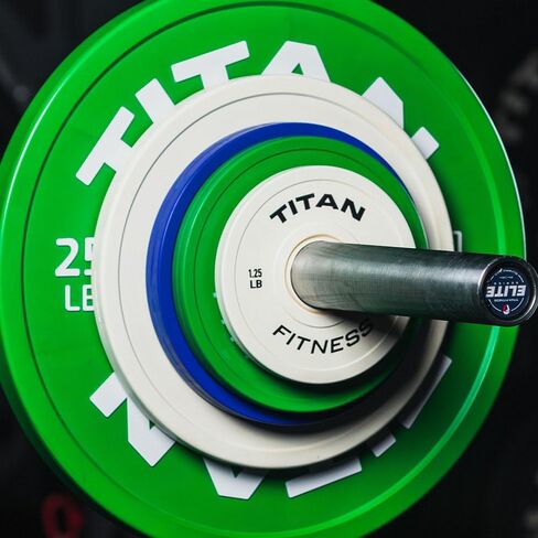 Titan Fitness Change Plate Set, Color-Coded, Fit Standard Olympic Barbells, Steel Plates with Rubber-Coated Matte Finish, 51MM Collar Opening in Kuwait