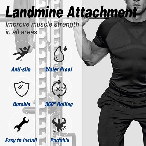 Landmine Attachment for Bar, Portable Barbell Landmine Attachment with 360° Rotation, Fits 2-inch Olympic Bar, No Installation Needed, Ideal Landmine Attachment for Barbell, Rack, Full-Body Training in Saudi Arabia