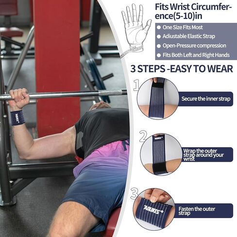 التفاف دعم المعصم الرياضي ، نطاق ضغط مرن لرفع الأثقال ، التمرين ، ضغط التنفس لكرة السلة ، صالة الألعاب الرياضية والمكتب | تصميم المقاوم للعرق والجنسين in Kuwait