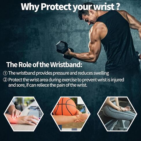 التفاف دعم المعصم الرياضي ، نطاق ضغط مرن لرفع الأثقال ، التمرين ، ضغط التنفس لكرة السلة ، صالة الألعاب الرياضية والمكتب | تصميم المقاوم للعرق والجنسين in Kuwait