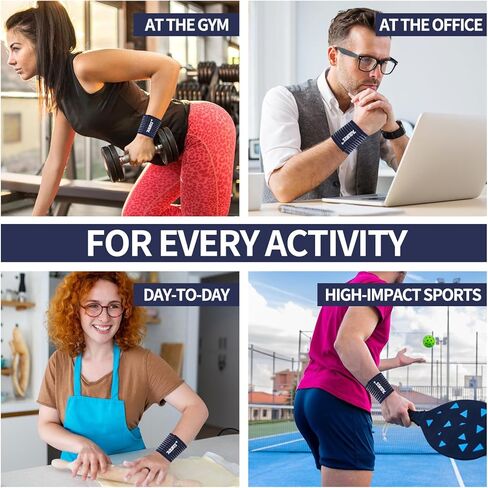 التفاف دعم المعصم الرياضي ، نطاق ضغط مرن لرفع الأثقال ، التمرين ، ضغط التنفس لكرة السلة ، صالة الألعاب الرياضية والمكتب | تصميم المقاوم للعرق والجنسين in Kuwait