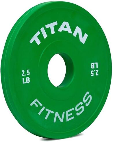 Titan Fitness Change Plate Set, Color-Coded, Fit Standard Olympic Barbells, Steel Plates with Rubber-Coated Matte Finish, 51MM Collar Opening in Kuwait