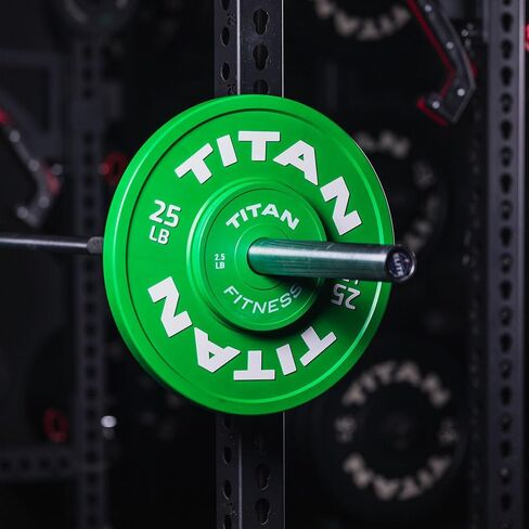 Titan Fitness Change Plate Set, Color-Coded, Fit Standard Olympic Barbells, Steel Plates with Rubber-Coated Matte Finish, 51MM Collar Opening in Kuwait