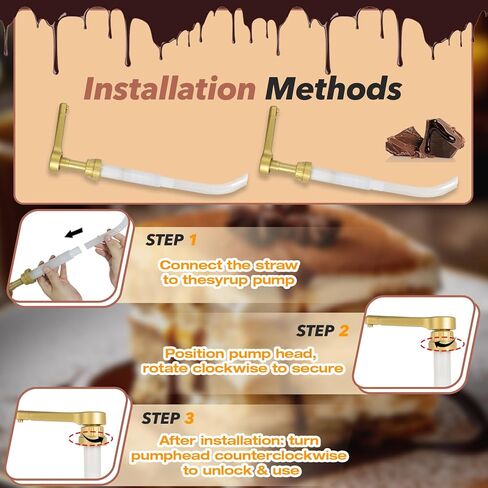 2-Pack Gold Sauce Pump Dispenser for 64 oz Bottles - Reusable 15CC Syrup Pump for Chocolate and Caramel Sauces - Sauce Pump Dispenser for Vanilla Mocha Sauces in Saudi Arabia
