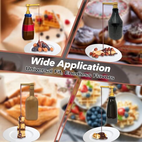 2-Pack Gold Sauce Pump Dispenser for 64 oz Bottles - Reusable 15CC Syrup Pump for Chocolate and Caramel Sauces - Sauce Pump Dispenser for Vanilla Mocha Sauces in Saudi Arabia