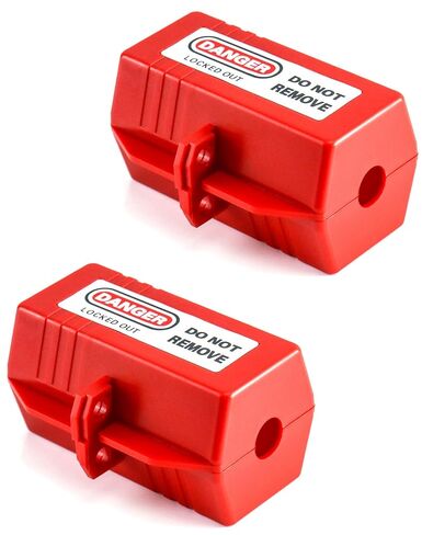QWORK Polypropylene Plug Lockout Device for Lock Out Tag Out, Power Plug Lock Out, M Size - 110 to 125V 30A, 2 Pack in Kuwait