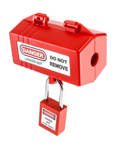 QWORK Polypropylene Plug Lockout Device for Lock Out Tag Out, Power Plug Lock Out, M Size - 110 to 125V 30A, 2 Pack in Kuwait