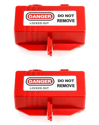 QWORK Polypropylene Plug Lockout Device for Lock Out Tag Out, Power Plug Lock Out, M Size - 110 to 125V 30A, 2 Pack in Kuwait