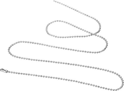 HARFINGTON Stainless Steel Ball Chain 5.0mm 23.6" Length 316L Round Bead Necklace Dog Tag Pull Chains with Connectors Clasps for Men Women Jewelry Making Bracelets Keychain, Silver in Saudi Arabia