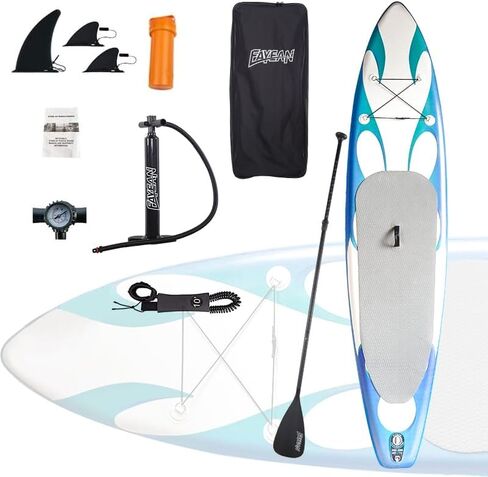 Inflatable Paddle Board,Extra Wide 10.6'/11' Stand Up Paddle Board with Sup Accessories,400lbs Capacity for Family with Safety Leash, All Skill Levels Sup for Yoga,Fishing,Surfing in Saudi Arabia