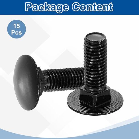 براغي عربات Uxcell 20pcs ، M6 × 45 مم من الفولاذ المقاوم للصدأ 18-8 (304) مسامير رقبة مربعة مستديرة المسمار الترباس لإكسسوارات التثبيت - الفضة in Saudi Arabia