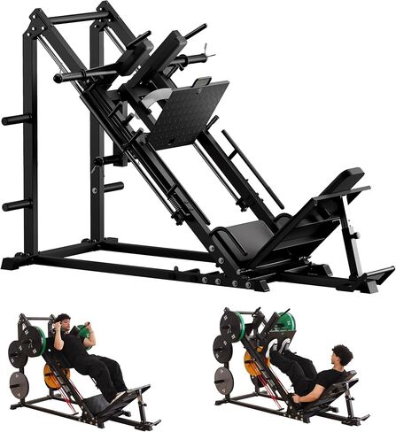 Fitness 45-Degree Leg Press and Hack Squat Machine, 2000 LBS Loading Capacity Quads、 Hamstrings、Glutes and Calves Workout Equipment for Home Gym. in Kuwait